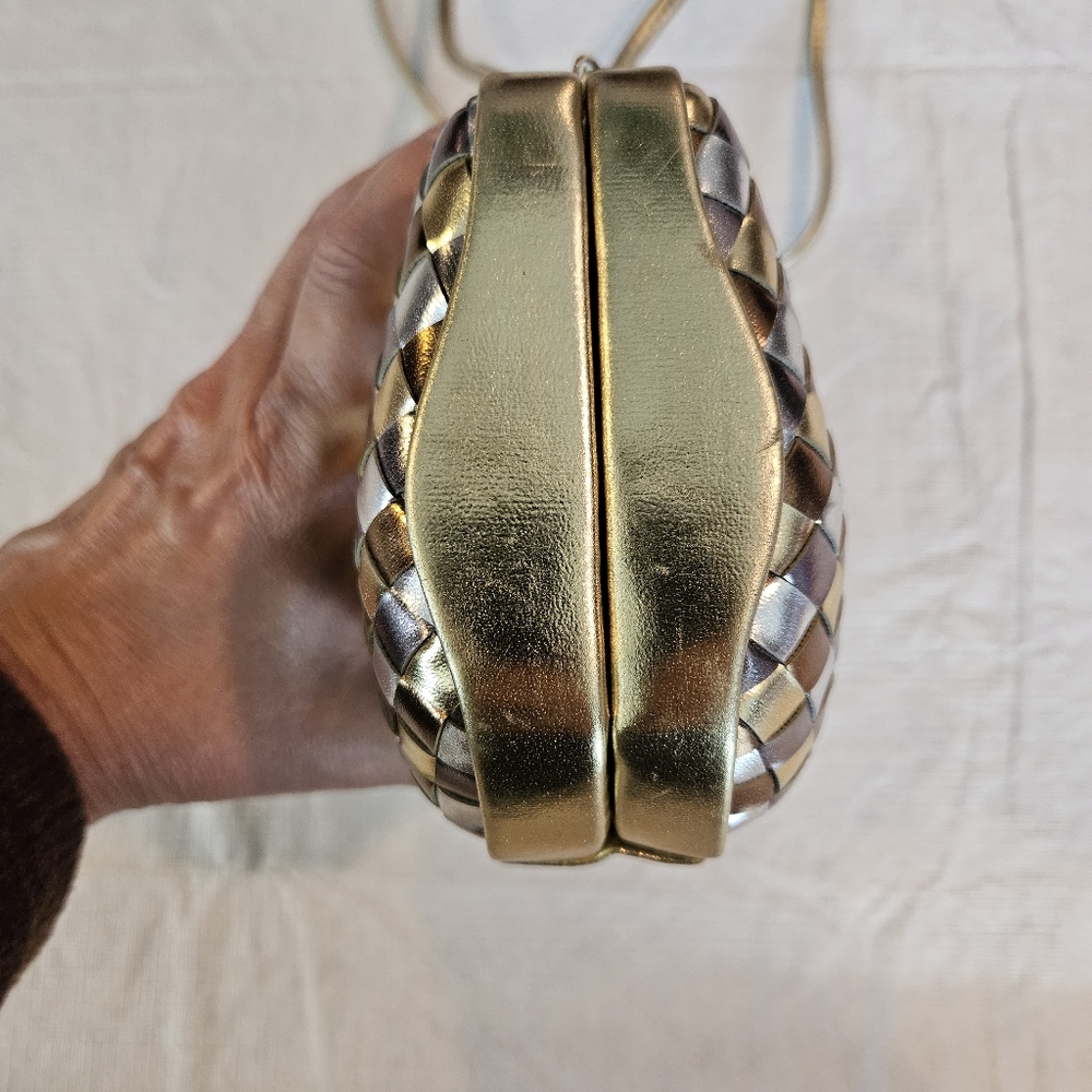 Panache Gold and Brown Woven Clutch - Picture 7 of 15